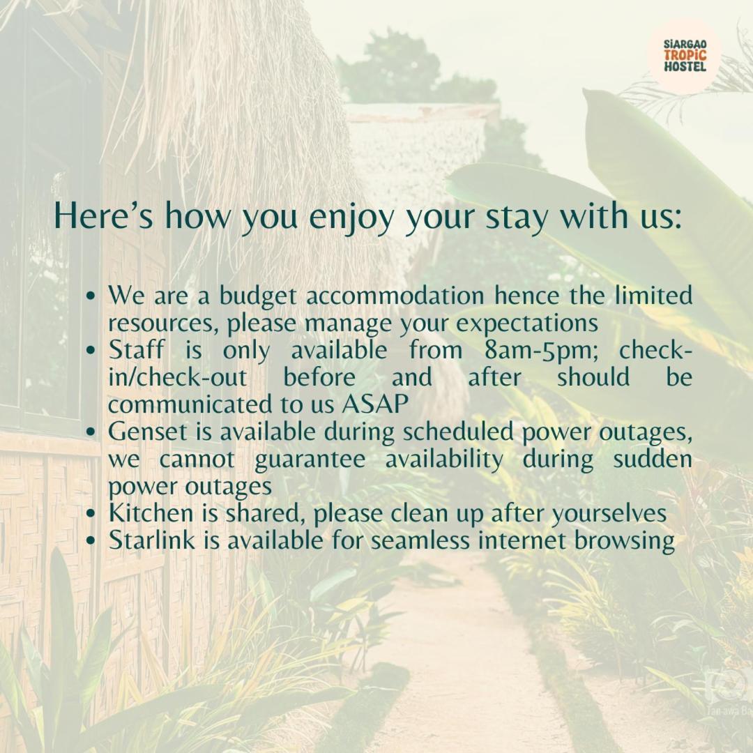 Siargao Tropic Hostel Хенерал Луна Екстериор снимка